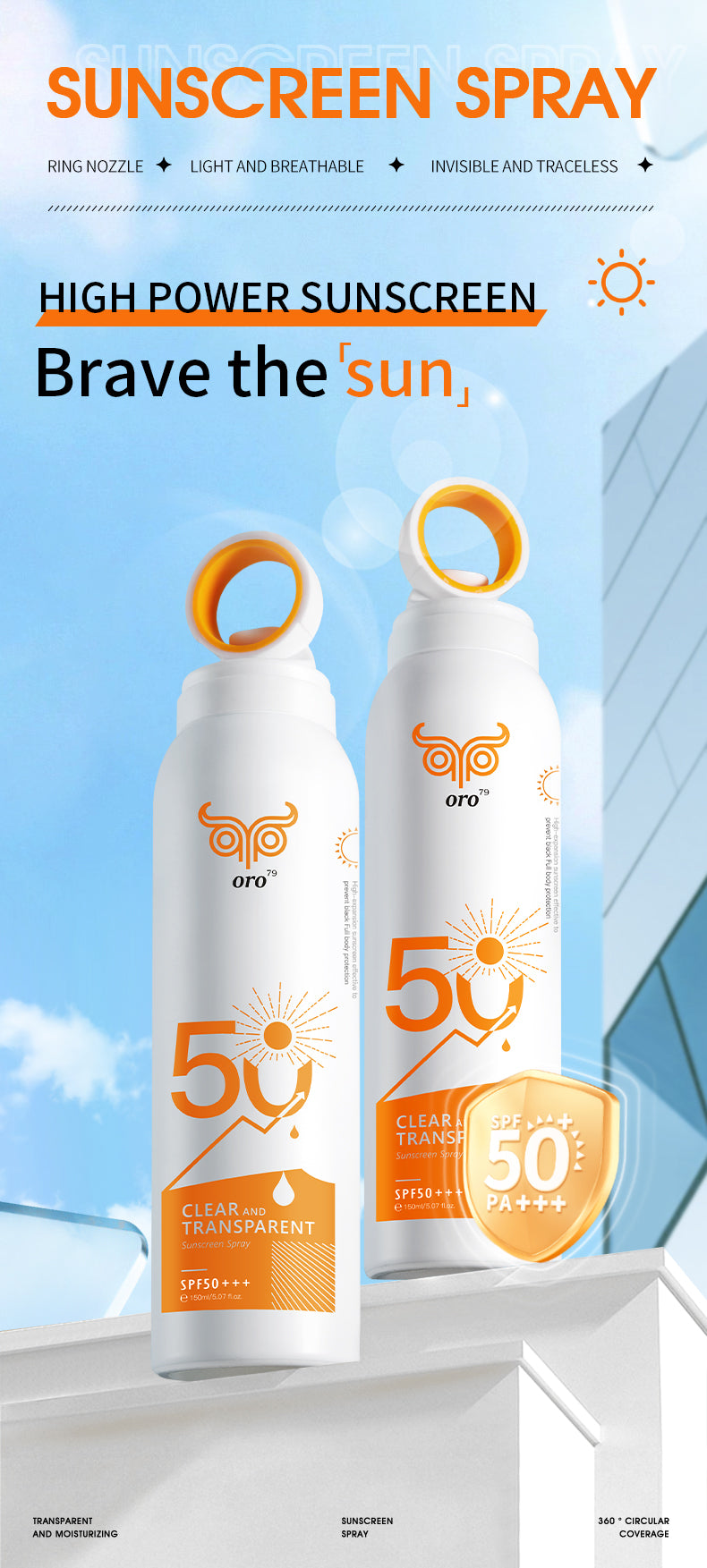 Sunscreen Spray - SPF 50 +++, Ultra Shield.