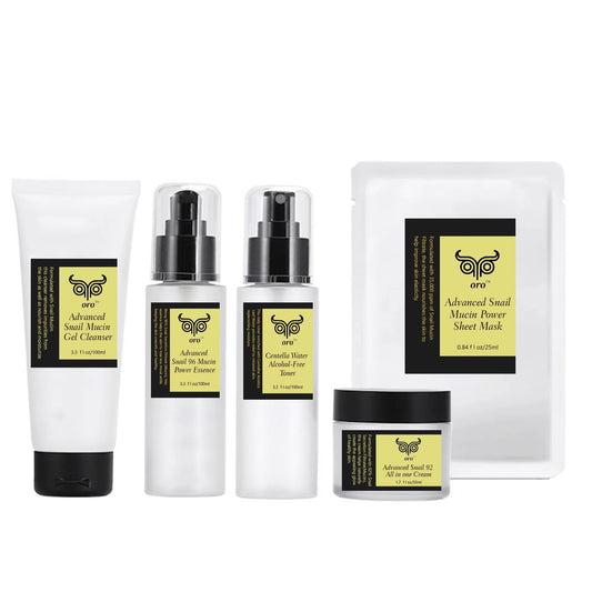 Snail Mucin Set (cleanser, toner, essence, moisturizer, sheet mask)